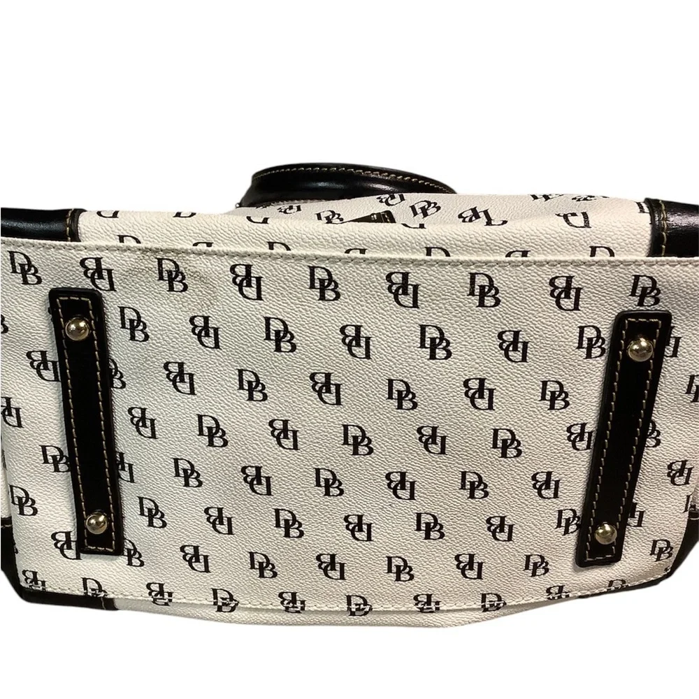 Dooney & Bourke Black and White Monogrammed Satchel bag - Picture 4 of 5